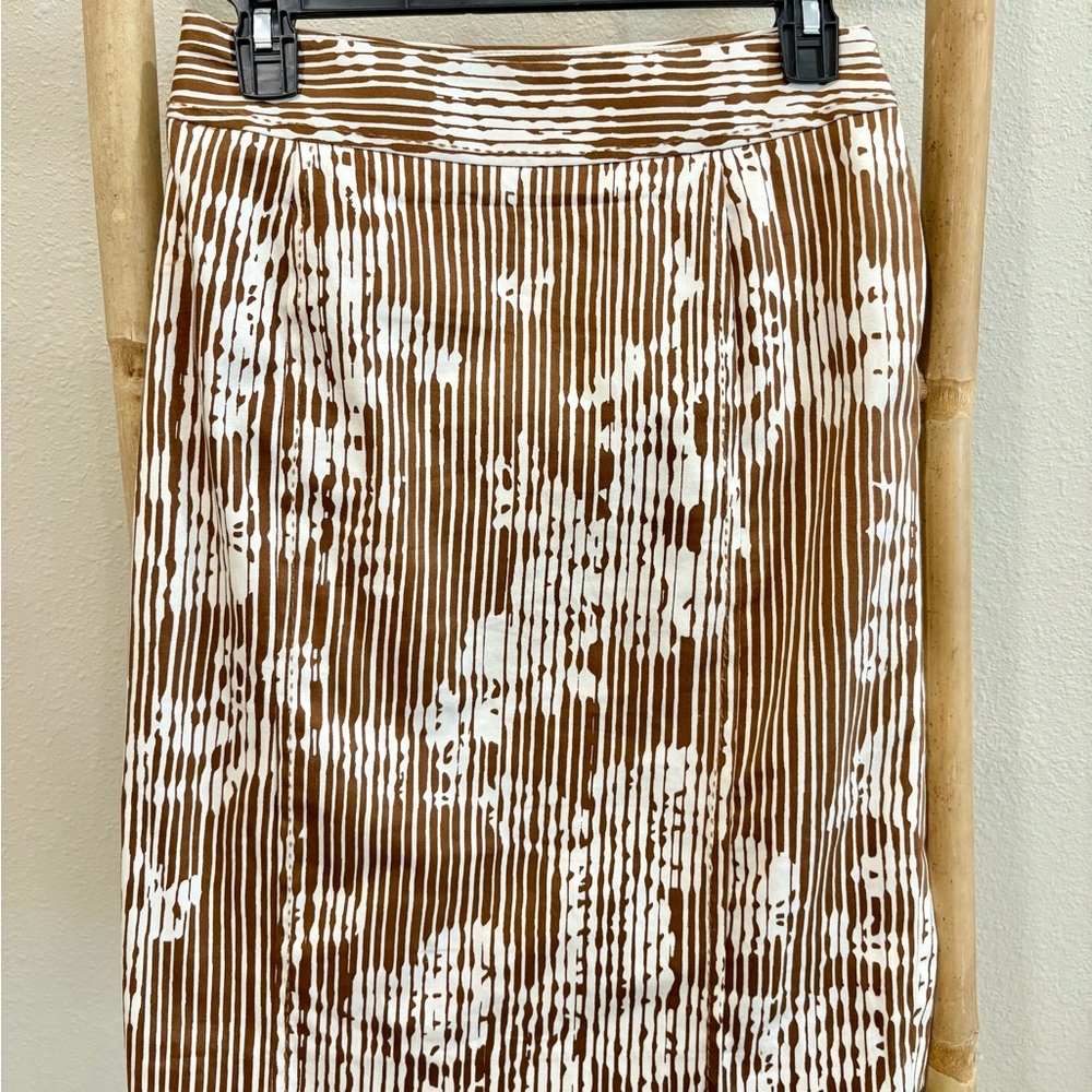 Brown and White Patterned Women's Skirt